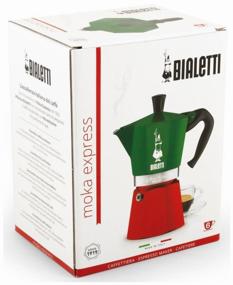 img 3 attached to ☕️ Кофеварка Bialetti Moka Express Italia 0005323/NP: Стильный аппарат объемом 270 мл, зелено-красная версия.