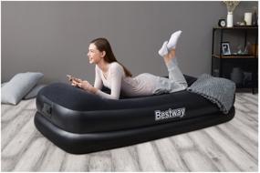 img 3 attached to Bestway Premium+ Air Bed 67401, 191x97 cm, black