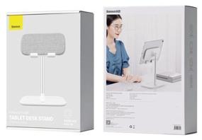 img 2 attached to Mobile Desktop Holder Baseus Youth Tablet Desk Stand Telescopic Version - White (SUZJ-02)