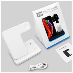 img 1 attached to White Wireless Dock 3 in 1 with Qi Fast Charging for Apple iPhone, AirPods, Apple Watch, Samsung Galaxy, Huawei, Xiaomi Airdots