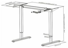 img 3 attached to Frame (underframe) adjustable Manual Desk SPECIAL EDITION, height adjustment 73-123 cm, mechanical drive, black