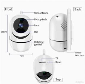 img 3 attached to 📹 Wireless IP Wi-Fi Video Camera with 360 View, Night Vision, Motion Sensor - Ideal for Home Surveillance and Nanny Monitoring