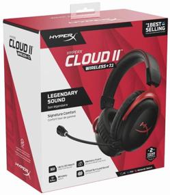 img 3 attached to Wireless computer headset HyperX Cloud II Wireless, black/red