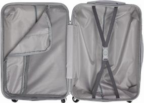 img 1 attached to TEVIN suitcase, ABS plastic, support feet on the side, waterproof, wear-resistant, 52 l, size S, dark blue