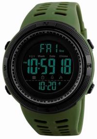 img 2 attached to Wrist watch SKMEI Waterproof watch SKMEI 1251 - green quartz, alarm clock, stopwatch, frost resistance, LED display, shockproof, tactical, anti-reflective glass coating, display backlight, windproof, waterproof