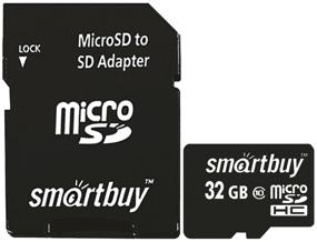img 2 attached to SmartBuy microSDHC 32 GB Class 10 Memory Card, R/W 25/30 MB/s, SD Adapter, 1 pc, black