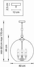 img 2 attached to 💡 Lightstar Sferico 729134 Ceiling Lamp, E14, 120W, 3 Lamps, Chrome Armature, Colorless Shade