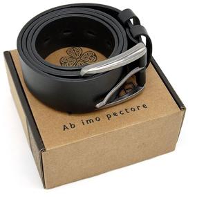 img 3 attached to FioGe Men's belt genuine leather black
