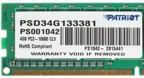 img 1 attached to Patriot Memory SL 4GB DDR3 1333MHz DIMM CL9 PSD34G133381