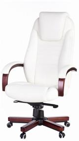 img 3 attached to Computer chair Bureaucrat T-9923WALNUT for executive, upholstery: genuine leather, color: ivory