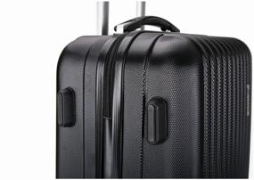 img 3 attached to 🧳 50L ABS Plastic Suitcase with Corrugated Surface and Side Wall Support Legs - Suitcase L