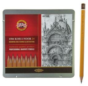img 3 attached to KOH-I-NOOR Black lead pencil set 1500, 24 pieces 8B-10H (1504024001PL)