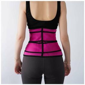 img 3 attached to Neoprene Adjusting Exercise Corset Waist Training Fitness Slimming Belt, Pink XXXL