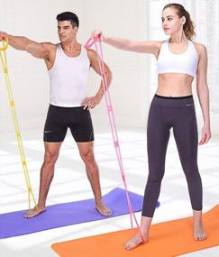 img 1 attached to Get Fit Anywhere With Calliven'S Portable 7 Ring Stretch And Resistance Exercise Band!