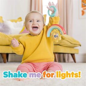 img 3 attached to Bright Starts Sun Shaker Shake & Glow Baby Activity Toy - Musical Light Up Infant Toy, Take Along For Ages 3 Months+