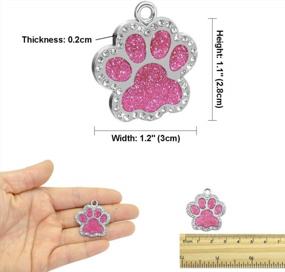 img 1 attached to Didog Glitter Rhinestone Paw Print Custom Pet ID Tags,Crystal Stainless Steel Personalized Engrave ID Tags Fit Small Medium Large Dogs And Cats,Pink