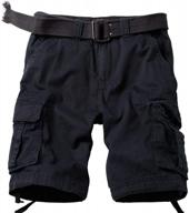 akarmy men's cotton camo cargo shorts multi pocket outdoor casual twill camouflage (no belt) logo