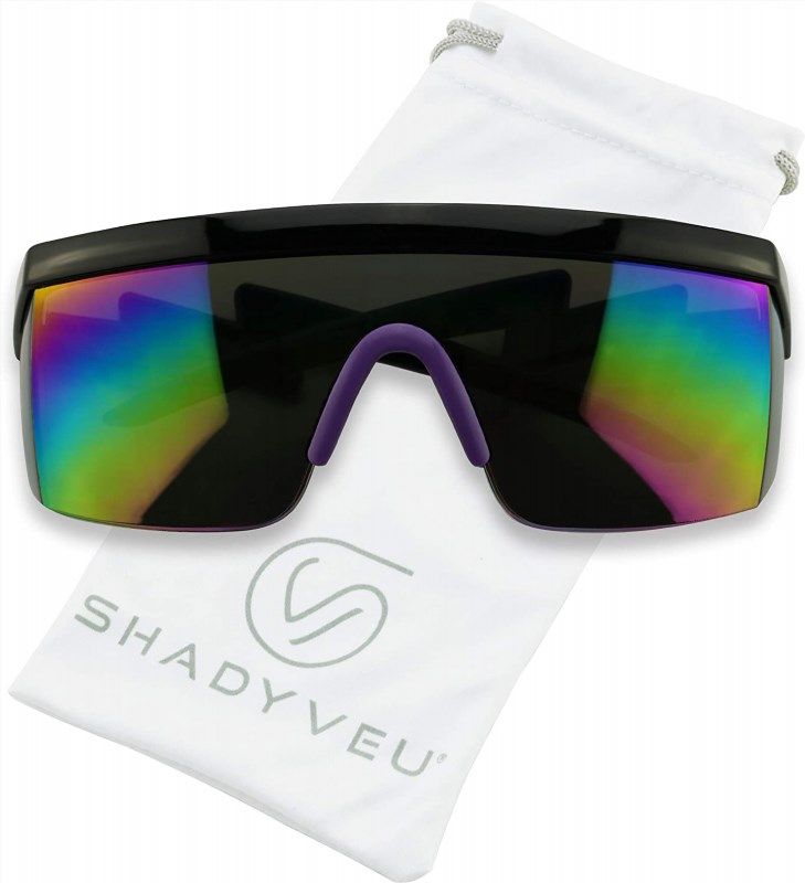 ShadyVEU Super Dark Black Sunglasses UV Protection Lens Spring Hinge 80s  Vintage Retro Inspired Shades - Sunglasses ()