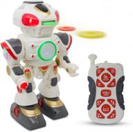 remote control giant robot: dance, walk & make realistic sounds with flashing lights! logo