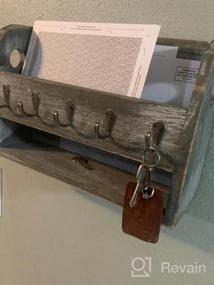 img 6 attached to Get Organized With LIANTRAL Rustic White Mail Sorter Wall Mount Holder For Mail And Keys