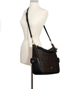 img 1 attached to Женская кожаная плечевая сумка Coach Pennie - комбинированная сумка и кошелек, идеально подходит для любителей плечевых сумок.