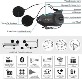 img 2 attached to 🎧 ILM R1-Plus Motorcycle Helmet Bluetooth Intercom HD Camera: Advanced 6 Riders Group Communication & Action Camera Headset