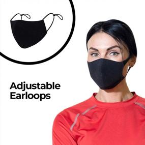 img 3 attached to Оставайтесь защищенными во время тренировок и повседневной жизни с регулируемыми тканевыми масками для лица WODFitters