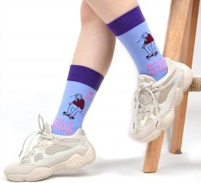 img 1 attached to WeciBor Women'S Combed Cotton Socks With Humorous Prints - Pack Of Fun (Size Large, Style 065-49)