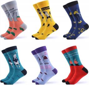 img 4 attached to WeciBor Women'S Combed Cotton Socks With Humorous Prints - Pack Of Fun (Size Large, Style 065-49)