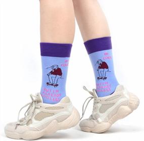 img 3 attached to WeciBor Women'S Combed Cotton Socks With Humorous Prints - Pack Of Fun (Size Large, Style 065-49)