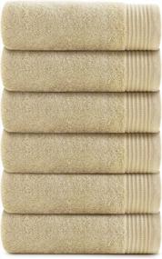 img 4 attached to Upgrade Your Bathroom Experience With VANZAVANZU 6 Pack Premium Ultra Soft Hand Towels (Beige)