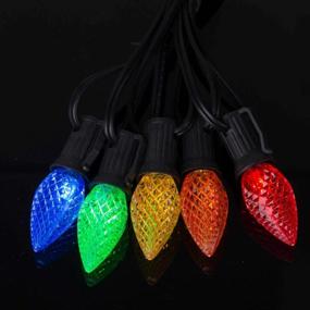 img 1 attached to 25 Pack Multicolor C7 LED Christmas Light Bulbs, Plastic Shatterproof Dimmable Holiday Replacement Bulbs For E12 Base Sockets, Commercial Grade String Lights