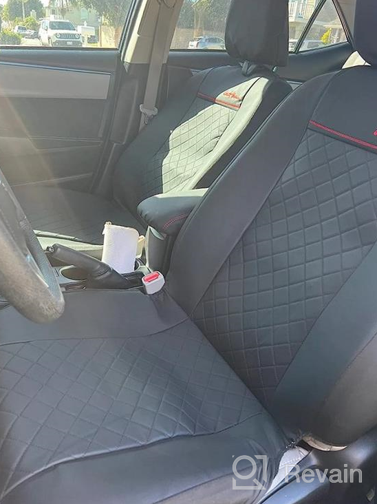 img 1 attached to Protect Your Car Seats With Stylish And Airbag Compatible GIANT PANDA Front Seat Covers In Black! review by Sam Duppa