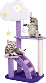 img 4 attached to Multi Level Purple Scratching Hammock Comfortable Cats