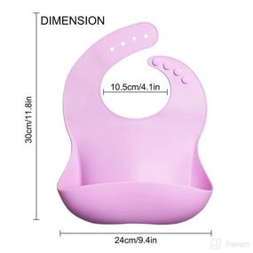 img 1 attached to 👶 Tenmon Silicone Baby Bibs - Waterproof, Adjustable Bibs for Baby Girls 6-12 Months - Mini Bibs Babies Love, in a Set of 2 (Purple)