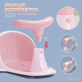 img 1 attached to 🛁 Infant Bath Seat for Sitting Up in Tub - Baby Bathtub Support Chair with Toys, Non-Slip Mat, Backrest, Suction Cups (Pink) - Suitable for 6 to 18 Months - Ideal Shower Seat for Baby Bath Time