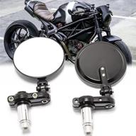 enhance your riding experience with universal motorcycle bar end mirrors - round convex rear view side mirror for folding 7/8'' handlebar! perfect for sportster 883, street bikes, dirt bikes, and choppers! логотип