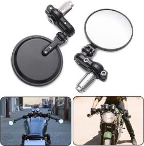 img 3 attached to Enhance Your Riding Experience with Universal Motorcycle Bar End Mirrors - Round Convex Rear View Side Mirror for Folding 7/8'' Handlebar! Perfect for Sportster 883, Street bikes, Dirt bikes, and Choppers!