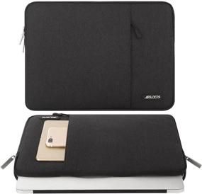 img 3 attached to MOSISO 13-13,3-дюймовая сумка для ноутбука, совместимая с MacBook Air / Pro Retina и 14-дюймовым M1 Pro / Max A2442 2021 2022, вертикальный чехол из полиэстера с карманом - черный