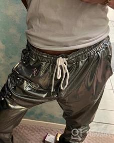 img 5 attached to Men'S Holographic Metallic Pants With Drawstring Waist & Pockets | WDIRARA