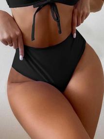 img 1 attached to Verdusa Women'S High Cut Bikini Bottom Thong Swimwear Beach Panty Waisted
