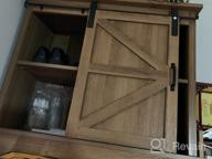 img 1 attached to Farmhouse Sliding Barn Door Coffee Bar Cabinet - Kitchen Sideboard Buffet With Ample Storage Space By PHI VILLA review by Alyssa Turner