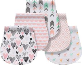 img 4 attached to 👶 Ultimate 100% Cotton Burp Cloths: Absorbent & Soft Burping Cloth Newborn Towel for Boys, Girls & Unisex Babies - 5 Pack (Full of Love)