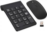 🖥️ black wireless numeric keypad & mouse combo, trelc mini 2.4g 18 keys number pad, silent portable financial accounting keyboard extensions for laptop, pc, desktop, notebook logo