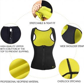img 2 attached to GOWHODS Women Waist Trainer Neoprene Slimming Vest Zipper Sweat Sauna Tank Top Body Shaper Shirt