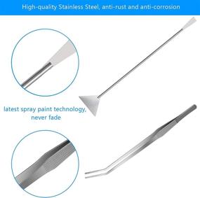 img 2 attached to 🐠 15-inch Liveek Aquarium Aquascape Tools Kit - 4-in-1 Stainless Steel Silver Tweezers, Scissors, Spatula for Anti-Rust Aquatic Plant Handling, Fish Tank Cleaning and Aquascape - Complete Set