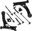 upgrade your corolla's ride: complete front suspension control arm kit with ball joint, tie rod end, and sway bar assembly from autosaver88 logo