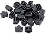 luckkyme ethernet hub port rj45 anti dust cover cap protector plug (50pcs/black) – keep your ethernet ports dust-free with these 50 black dust covers! logo