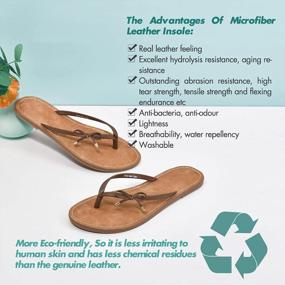 img 2 attached to Women'S Microfiber Leather Dress Sandals: Summer Fashion Slides And Flip Flops Collection