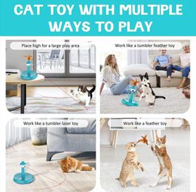 img 1 attached to Cat Laser Toys, 3 In 1 Tumbler Interactive Cat Toys, Laser And Feather Toys For Indoor Cats Kittens Pets, Rechargeable Automatic Cats Chaser Toy With Laser,3 Speed Modes,3 Timer Settings